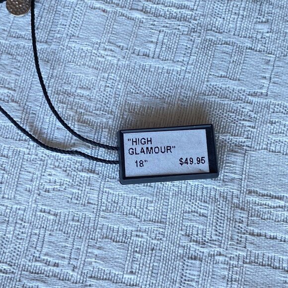 FAC Champagne Crystal Stiletto Silver Tone Necklace - Picture 9 of 10